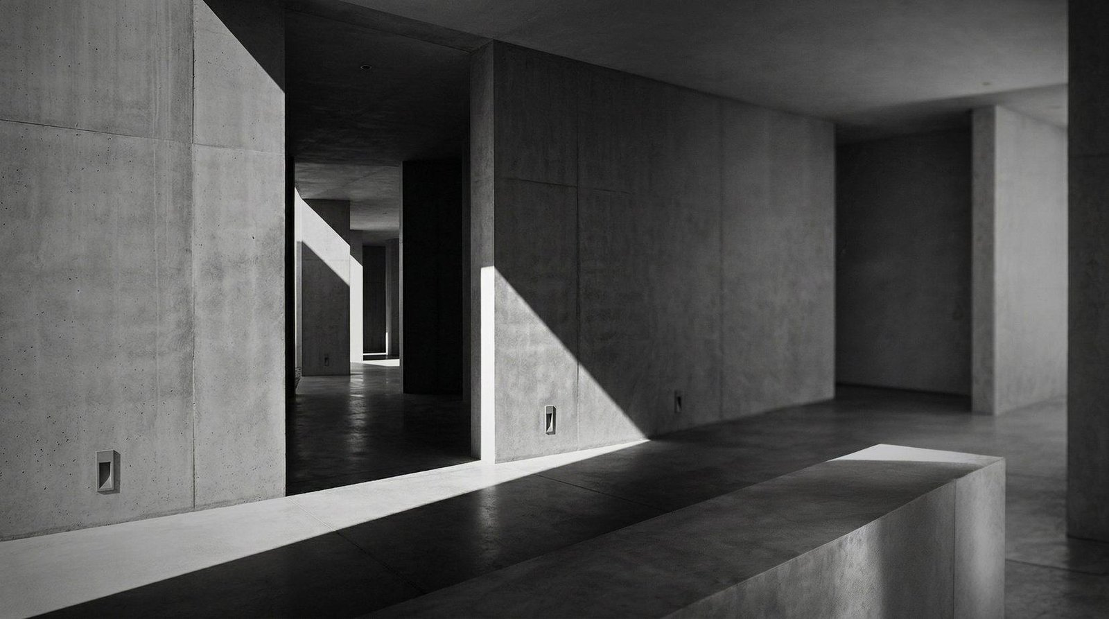 Minimal architectural interior shaped by natural light